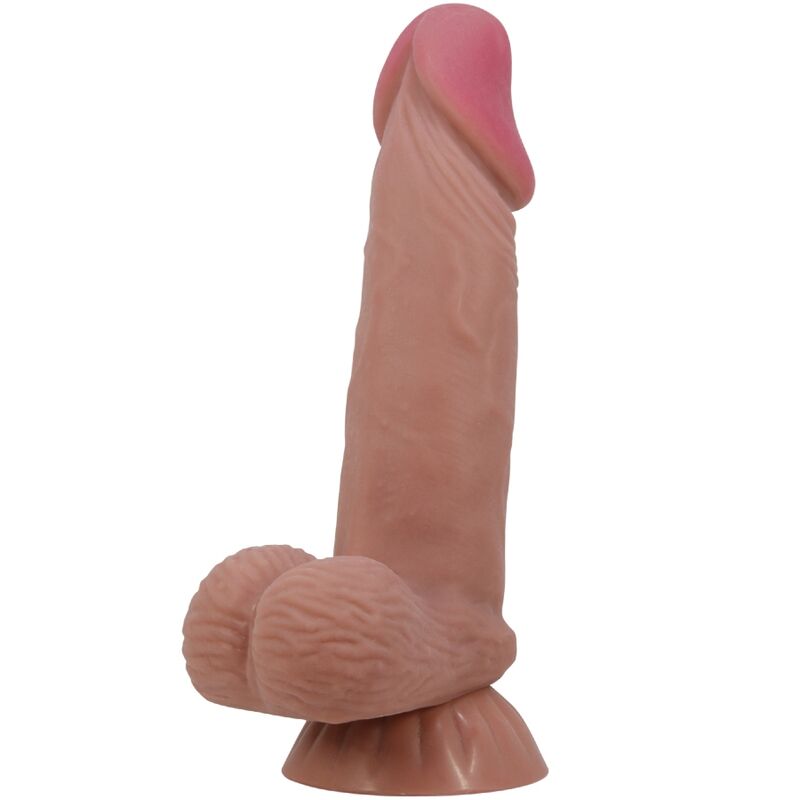 PRETTY LOVE - SLIDING SKIN SERIES REALISTIC DILDO WITH SUCTION CUP SLIDING SKIN BROWN 19.4 CM