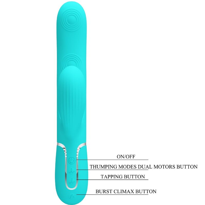 PRETTY LOVE - 3 IN 1 MULTIFUNCTION G-SPOT VIBRATOR PERLITE WATER GREEN