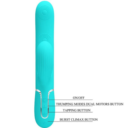 PRETTY LOVE - 3 IN 1 MULTIFUNCTION G-SPOT VIBRATOR PERLITE WATER GREEN