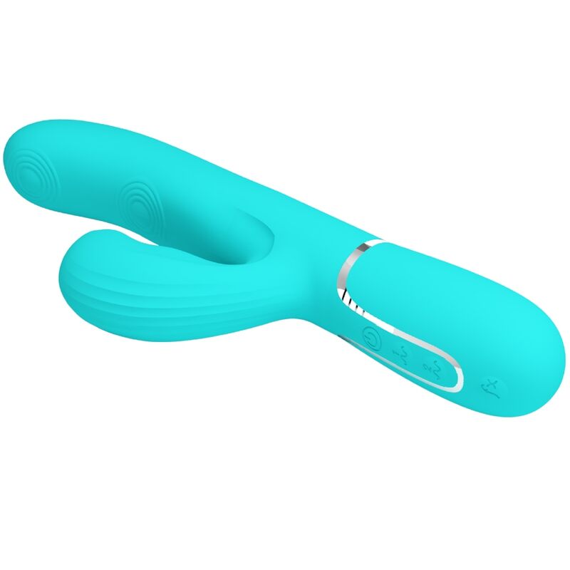 PRETTY LOVE - 3 IN 1 MULTIFUNCTION G-SPOT VIBRATOR PERLITE WATER GREEN