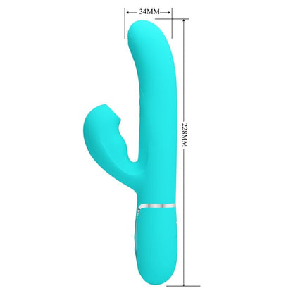 PRETTY LOVE - 3 IN 1 MULTIFUNCTION G-SPOT VIBRATOR PERLITE WATER GREEN