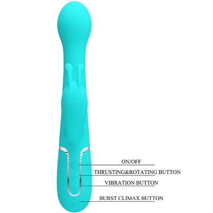 PRETTY LOVE - DEJON 3 IN 1 MULTIFUNCTION RABBIT VIBRATOR WATER GREEN