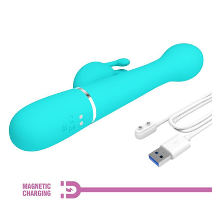 PRETTY LOVE - DEJON 3 IN 1 MULTIFUNCTION RABBIT VIBRATOR WATER GREEN