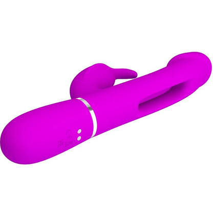 PRETTY LOVE - KAMPAS 3 IN 1 MULTIFUNCTION RABBIT VIBRATOR WITH FUCHSIA TONGUE