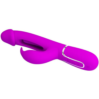 PRETTY LOVE - KAMPAS 3 IN 1 MULTIFUNCTION RABBIT VIBRATOR WITH FUCHSIA TONGUE