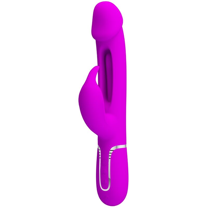 PRETTY LOVE - KAMPAS 3 IN 1 MULTIFUNCTION RABBIT VIBRATOR WITH FUCHSIA TONGUE