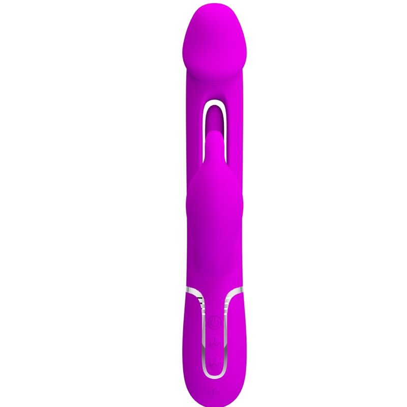 PRETTY LOVE - KAMPAS 3 IN 1 MULTIFUNCTION RABBIT VIBRATOR WITH FUCHSIA TONGUE