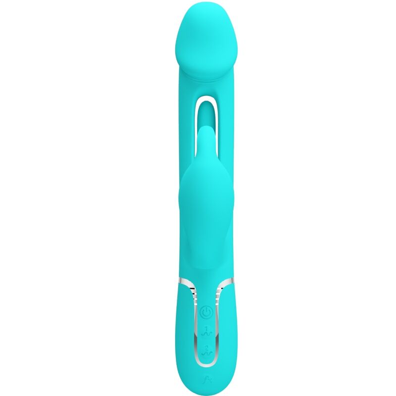 PRETTY LOVE - KAMPAS 3 IN 1 MULTIFUNCTION RABBIT VIBRATOR WITH WATER GREEN TONGUE