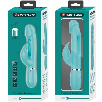 PRETTY LOVE - KAMPAS 3 IN 1 MULTIFUNCTION RABBIT VIBRATOR WITH WATER GREEN TONGUE