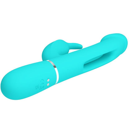 PRETTY LOVE - KAMPAS 3 IN 1 MULTIFUNCTION RABBIT VIBRATOR WITH WATER GREEN TONGUE