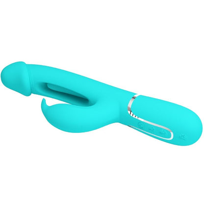 PRETTY LOVE - KAMPAS 3 IN 1 MULTIFUNCTION RABBIT VIBRATOR WITH WATER GREEN TONGUE