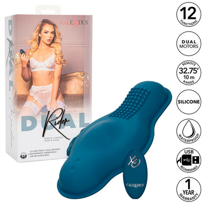 CALEXOTICS - RIDER DUAL MOTOR MASSAGER REMOTE CONTROL BLUE