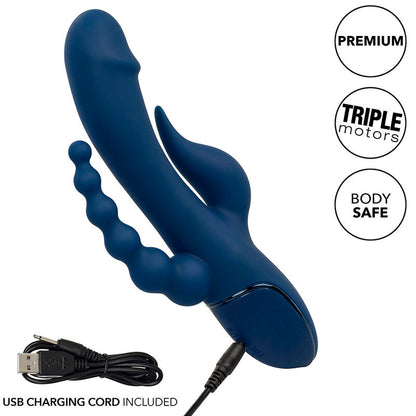 CALEXOTICS - TRIPLE ORGASM BLUE VIBRATOR