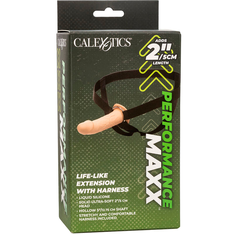 CALEXOTICS - PERFORMANCE MAXX REALISTIC EXTENSION WITH HARNESS LIGHT SKIN