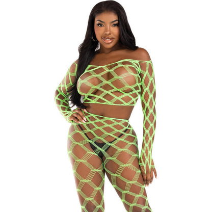 LEG AVENUE - TOP &amp; LEGGINS HARDCORE GREEN