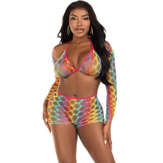 LEG AVENUE - THREE-PIECE MULTICOLOR SET