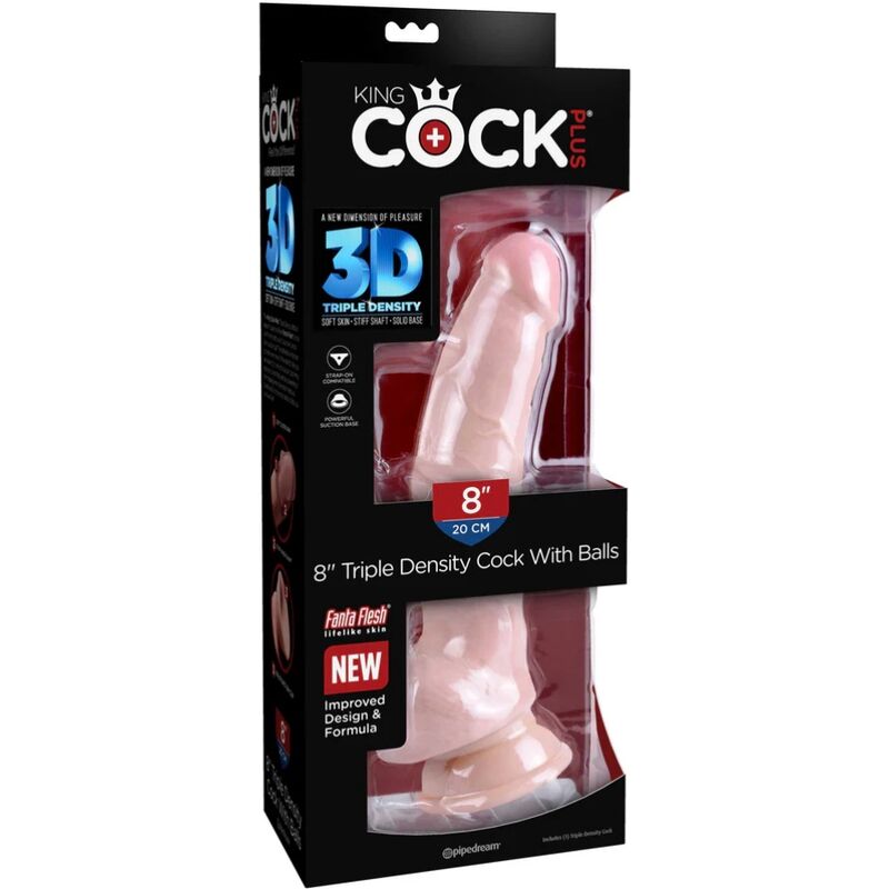 KING COCK - DILDO TRIPLE DENSIDAD 18.4 CM