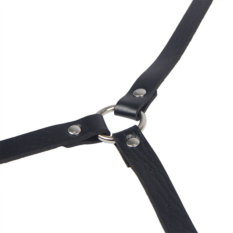 SUBBLIME - BLACK LEATHER BODY HARNESS ONE SIZE