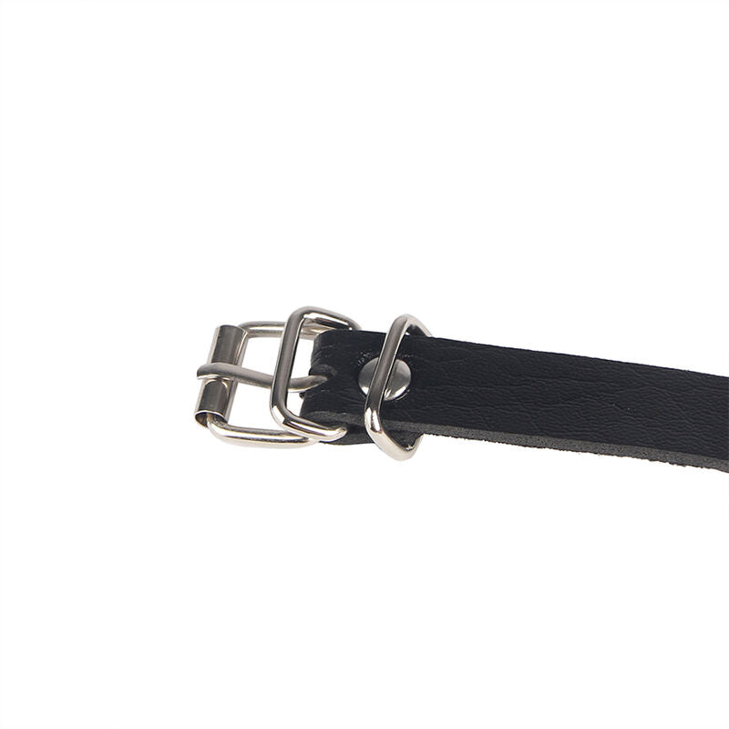 SUBBLIME - BLACK LEATHER RING CHAIN ​​BELT ONE SIZE