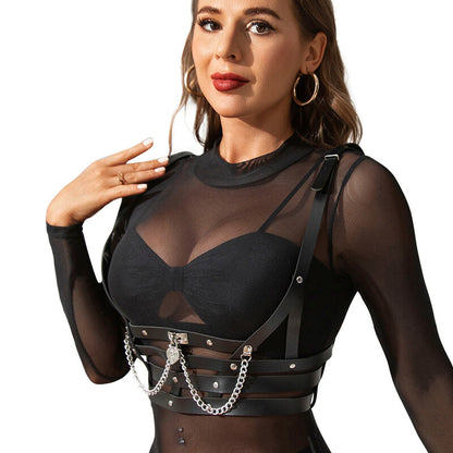 SUBBLIME - CORSET SHAPED HARNESS WITH CHAIN ​​DETAILS ONE SIZE