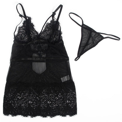 SUBBLIME - BLACK LACE ADJUSTABLE STRAPS BABYDOLL S/M