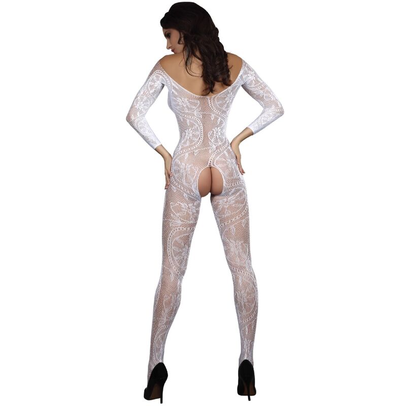 LIVCO CORSETTI FASHION - ZITA LC 17199 BODYSTOCKING CROTCHLESS BLANCO TALLA ÚNICA