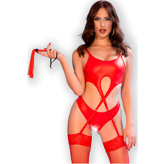 CHILIROSE - CR 4625 FOUR PIECE CROTCHLESS SET RED S