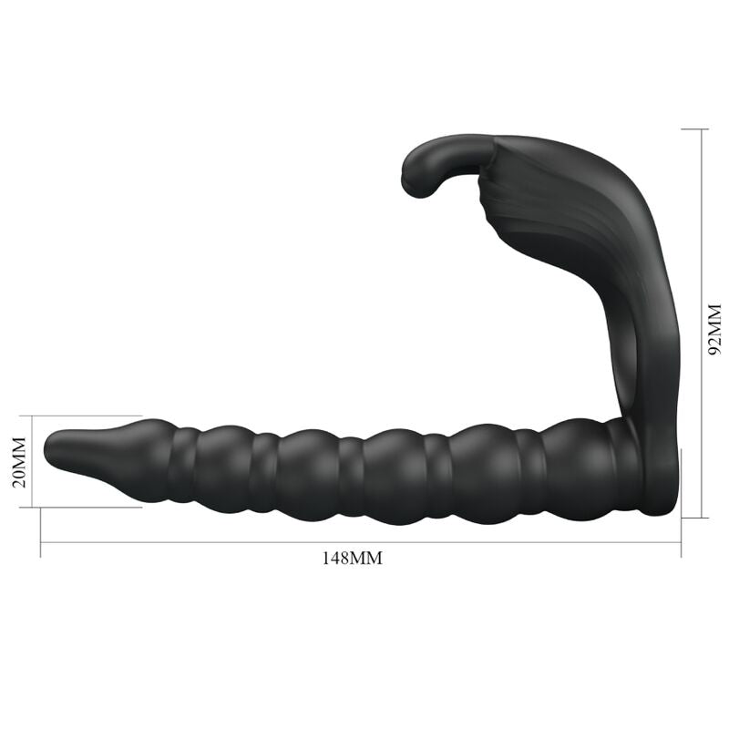 PRETTY LOVE - BLACKNEY PENIS RING WITH BLACK VIBRATING PLUG