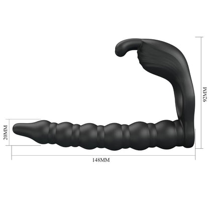 PRETTY LOVE - BLACKNEY PENIS RING WITH BLACK VIBRATING PLUG