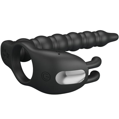 PRETTY LOVE - BLACKNEY PENIS RING WITH BLACK VIBRATING PLUG