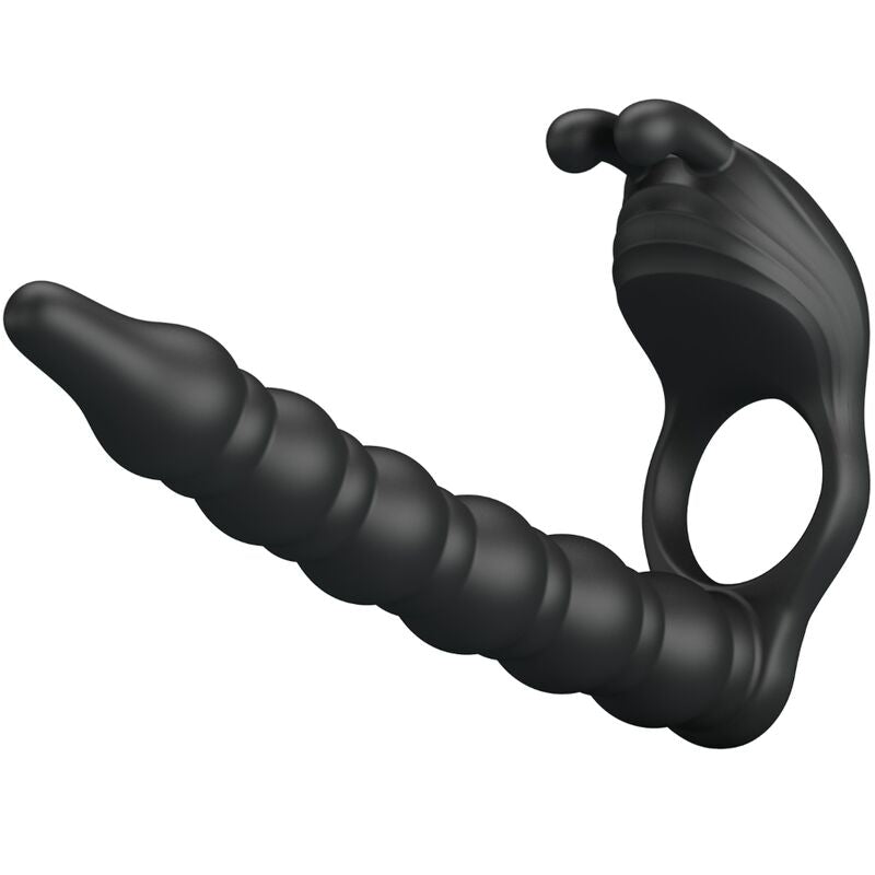 PRETTY LOVE - BLACKNEY PENIS RING WITH BLACK VIBRATING PLUG