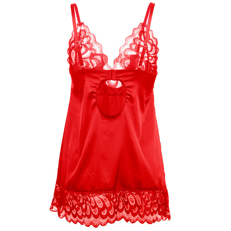 SUBBLIME - SATIN BABYDOLL WITH RED LACE S/M