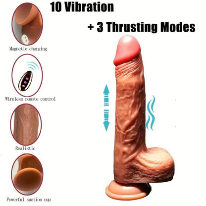 ARMONY - REALISTIC DILDO VIBRATOR &amp; THRUSTING REMOTE CONTROL 22.5 CM