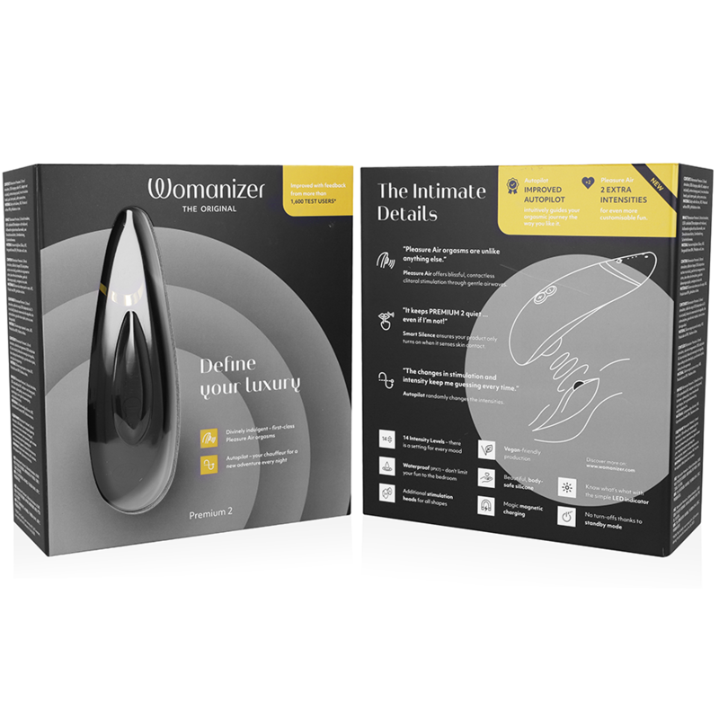 WOMANIZER - PREMIUM 2 BLACK CLITORIS STIMULATOR