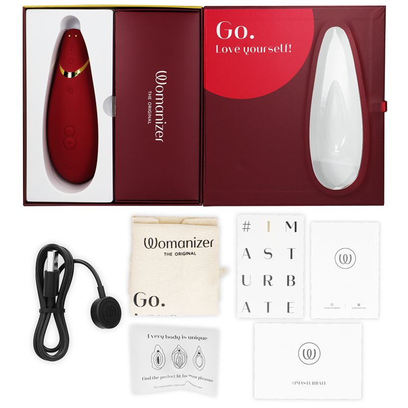 WOMANIZER - PREMIUM 2 CLITORIS STIMULATOR BURGUNDY