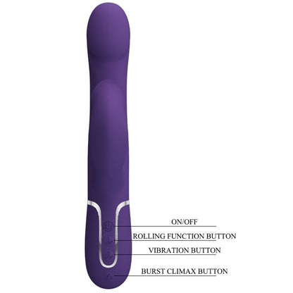 PRETTY LOVE - ZALIN VIBRATOR RABBIT PEARLS 4 IN 1 PURPLE