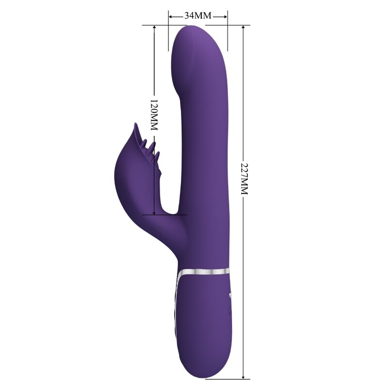 PRETTY LOVE - ZALIN VIBRATOR RABBIT PEARLS 4 IN 1 PURPLE