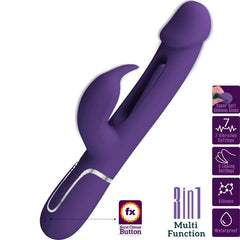 PRETTY LOVE - KAMPAS 3 IN 1 MULTIFUNCTION RABBIT VIBRATOR WITH VIOLET TONGUE