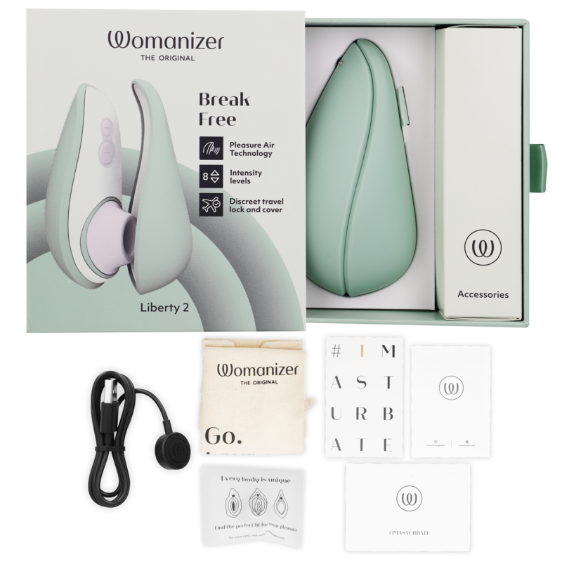 WOMANIZER - LIBERTY 2 CLITORIS STIMULATOR &amp; SUCKER LIGHT GREEN