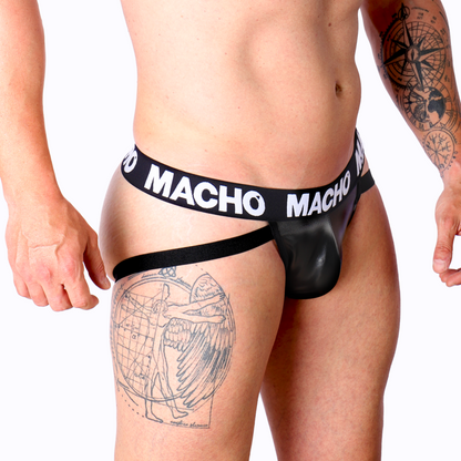 MALE - MX25NC BLACK LEATHER JOCK S