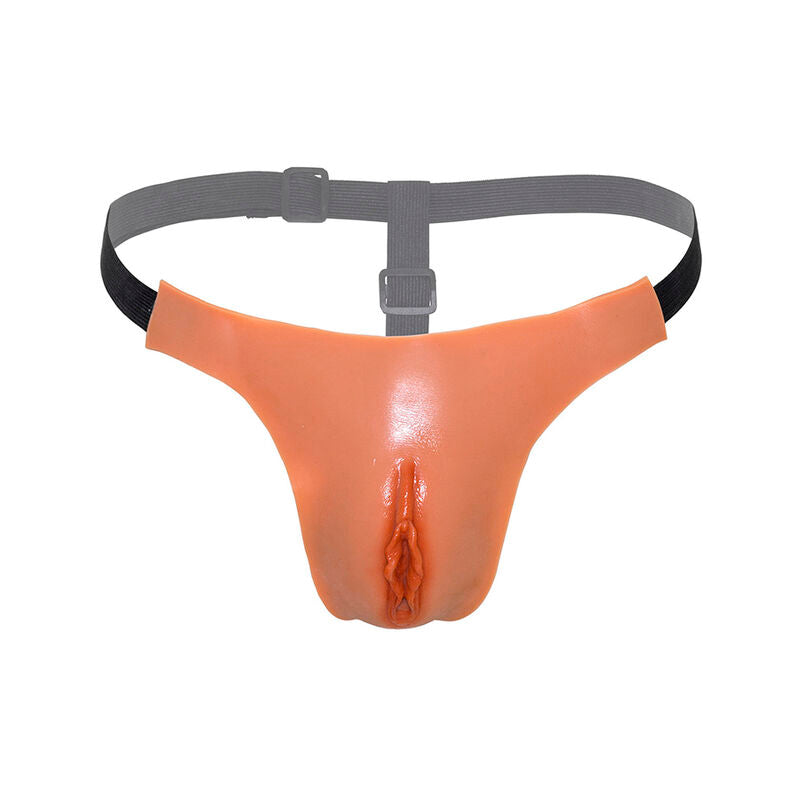 HIDDEN DESIRE - ALTER EGO NATURAL ADJUSTABLE OPEN VAGINA THONG