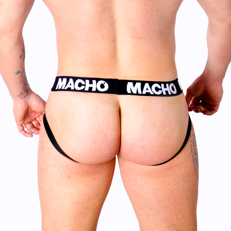 MALE - MX27GR JOCK LEATHER GREY BEIGE S