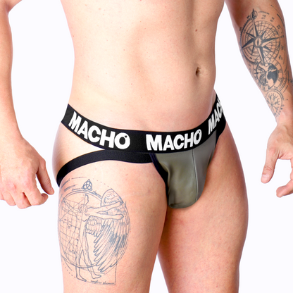 MALE - MX27GR JOCK LEATHER GREY BEIGE S