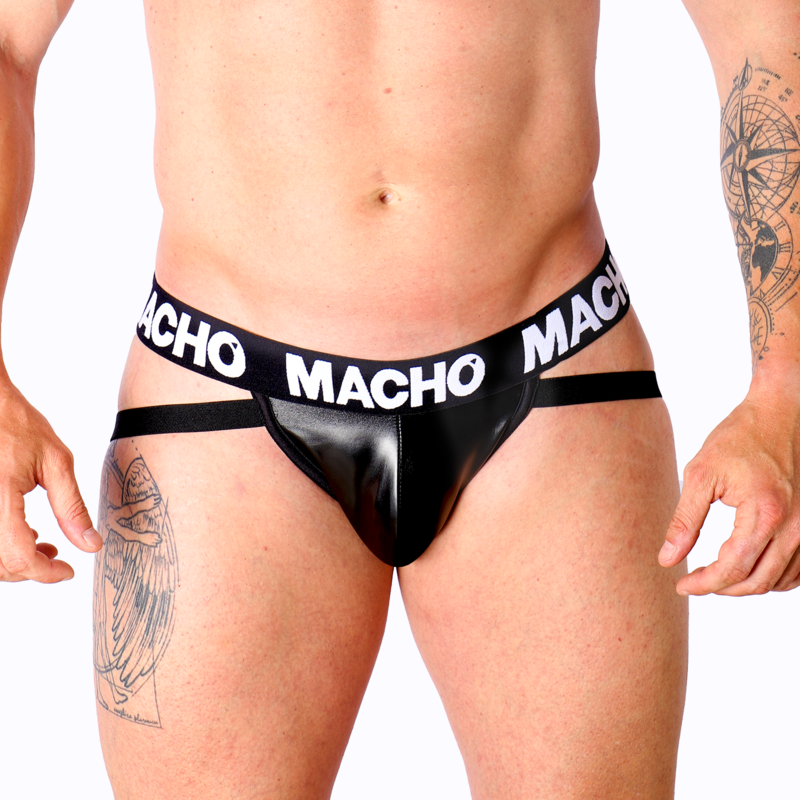 MALE - MX25NC BLACK LEATHER JOCK S