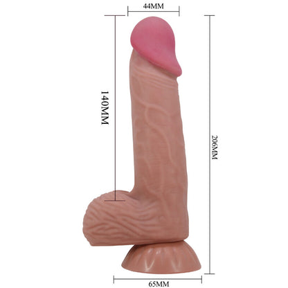 PRETTY LOVE - SLIDING SKIN SERIES REALISTIC DILDO WITH SUCTION CUP SLIDING SKIN BROWN 20.6 CM