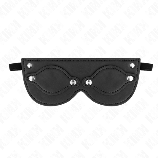 KINK - LEATHERETTE MASK WITH REMOVABLE EYE COVERS 22 x 9 CM