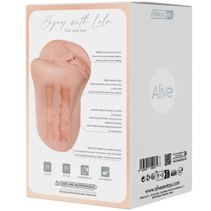 ALIVE - LOLA DOUBLE MALE MASTURBADOR VAGINA &amp; ANUS SUPER REALISTIC NATURAL