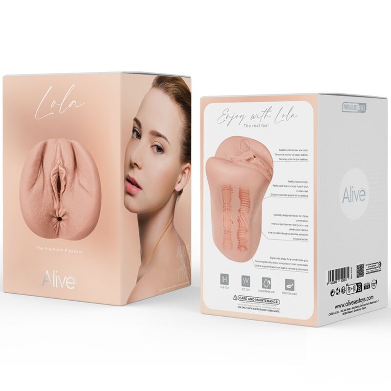 ALIVE - LOLA DOUBLE MALE MASTURBADOR VAGINA &amp; ANUS SUPER REALISTIC NATURAL