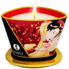 SHUNGA - MINI CARESS BY CANDELIGHT STRAWBERRY AND CAVA MASSAGE CANDLE 170 ML