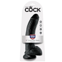 KING COCK - 9 REALISTIC BLACK PENIS 22.9 CM